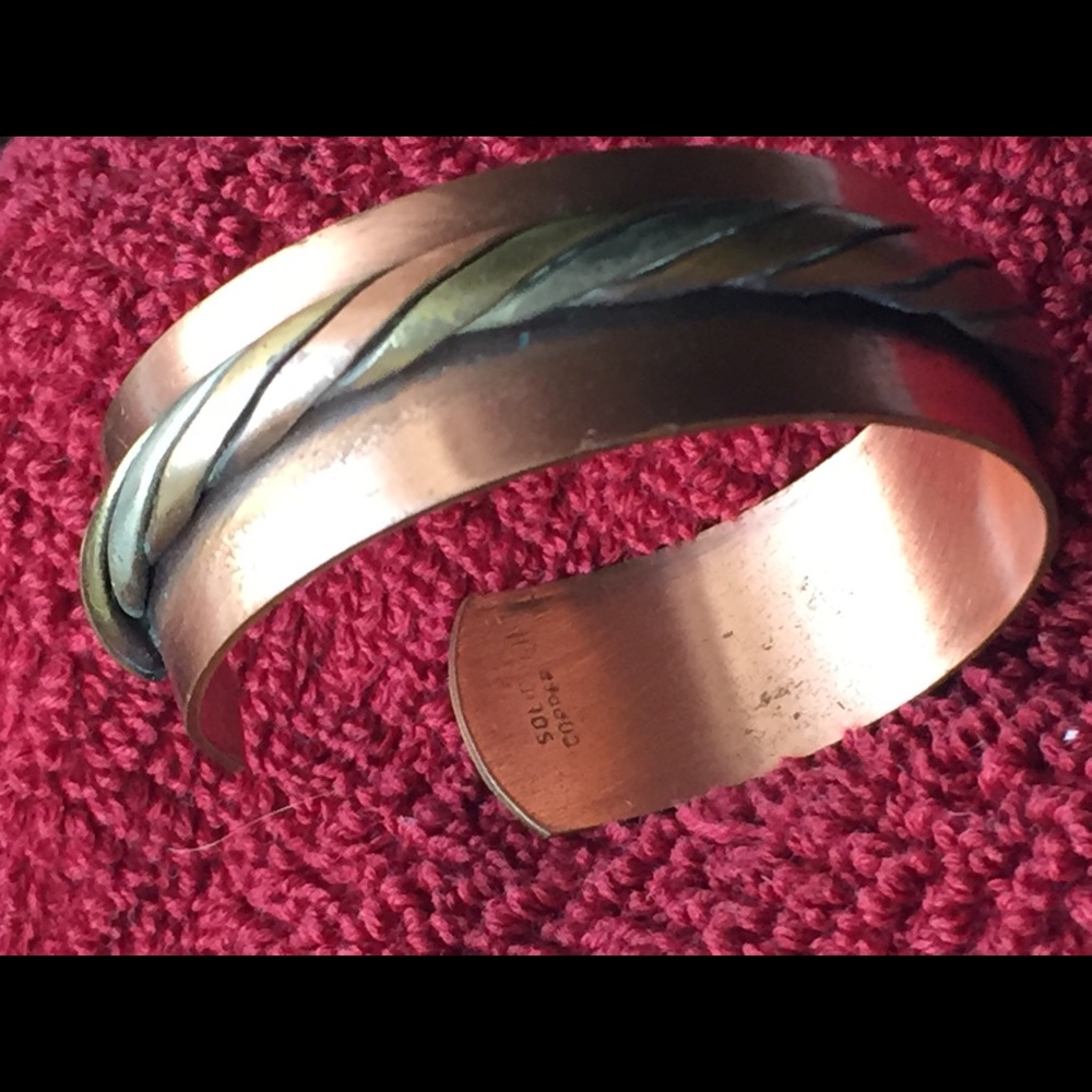 Solid Copper Vintage Cuff Bracelet - image 5